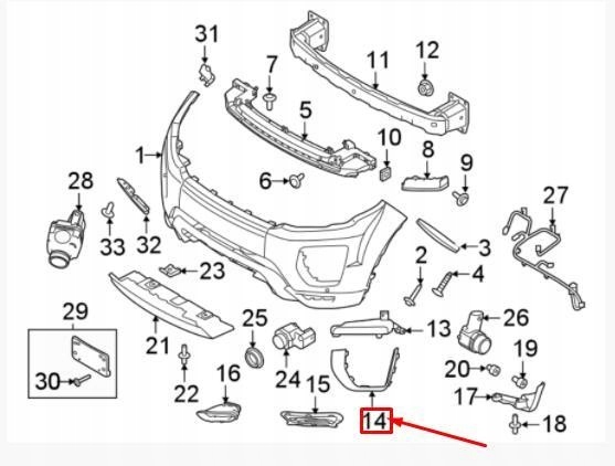 фото №8, Окантовка lewego бампера передний land rover range rover evoque l538