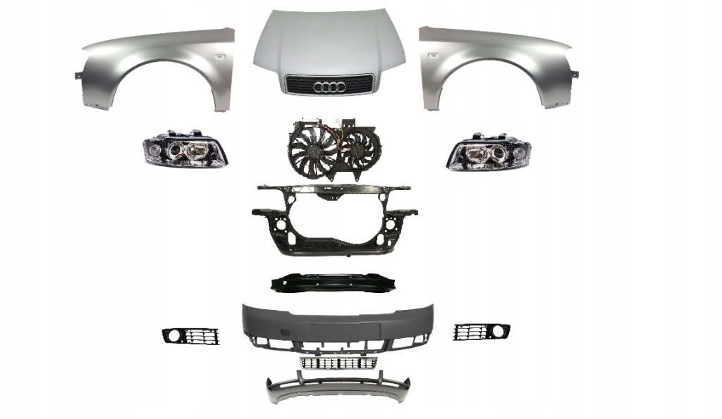 фото №1, Audi a4 b6 перед капот крила бампер лампа pas