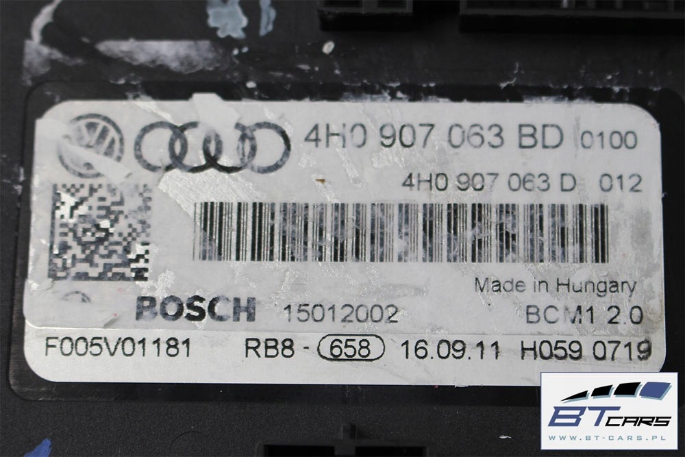фото №9, Audi a6 a7 a8 vw модуль блок управления блок управления бортовой сетью bcm 4h0907063bd 4h0 907 063 bd xe