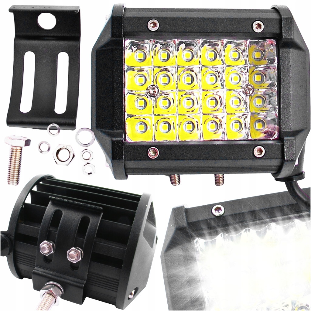 Купить Панель led лампа рабочая 12v 24v 72w 24 светодиоды галогенная фара cree