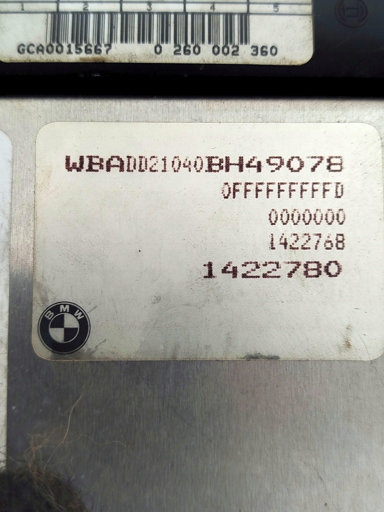 фото №5, Бортовий комп'ютер блок керування двигуна bmw e39 0260002768