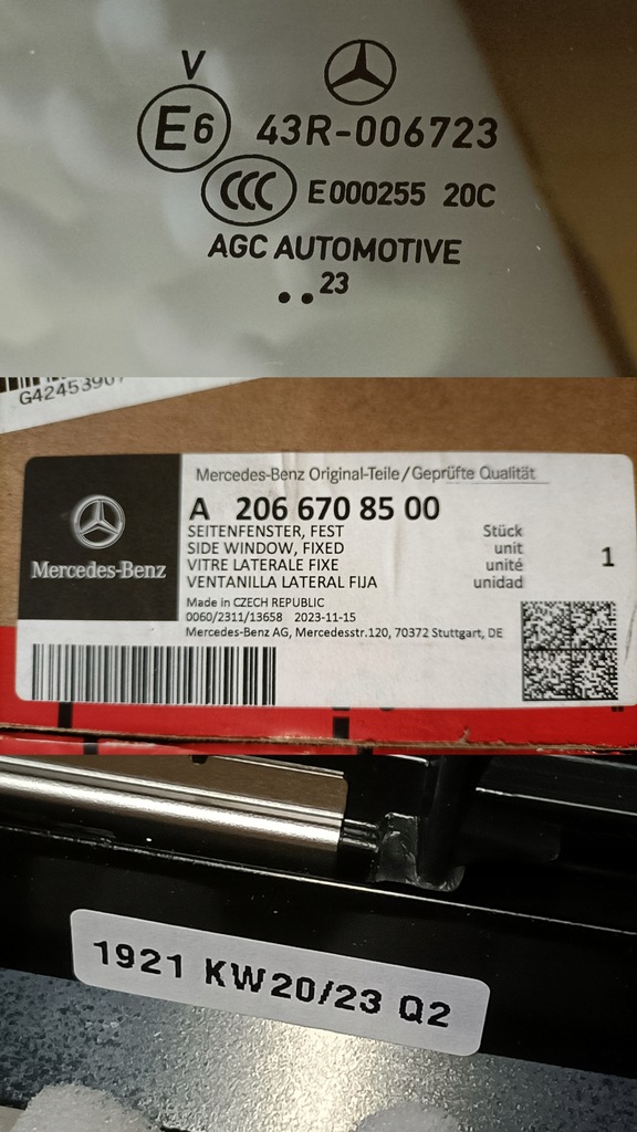 фото №9, Mercedes w206 скло кузовна лівий задня a2066708500