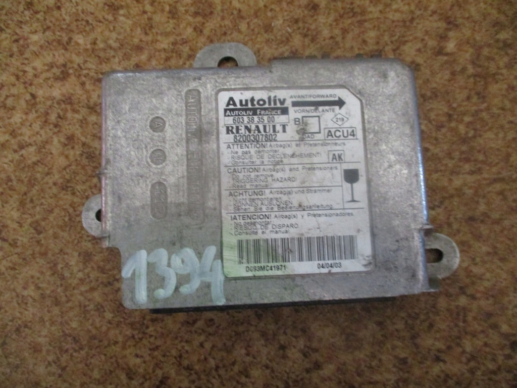 фото №1, Модуль датчик air bag megane scenic ii 8200307802