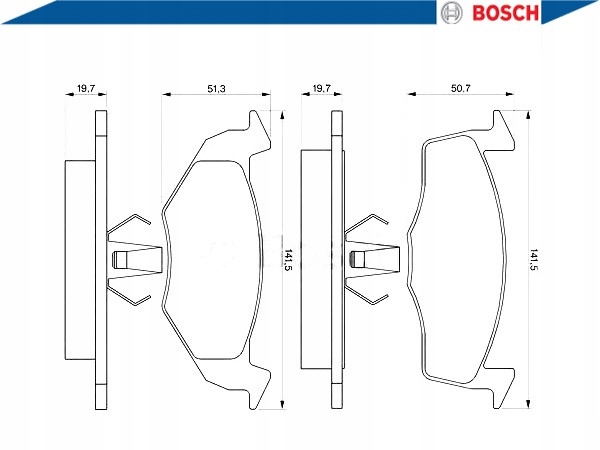 фото №5, Гальмівні колодки гальмівні vw перед golf3 vento bosch