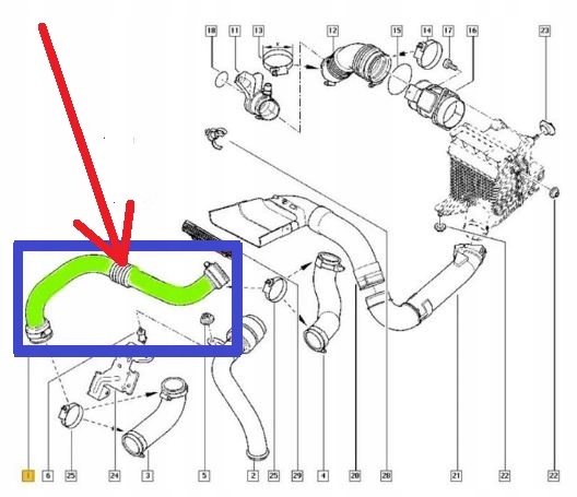 фото №2, Wąż шланг інтеркулер renault scenic ii 1.9 dci