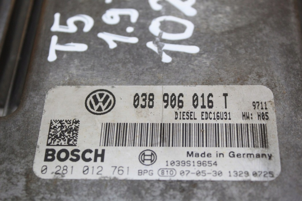 Модуль блок управления компьютер vw transporter t5 1.9 tdi 038906016t 0281012761 Недорого