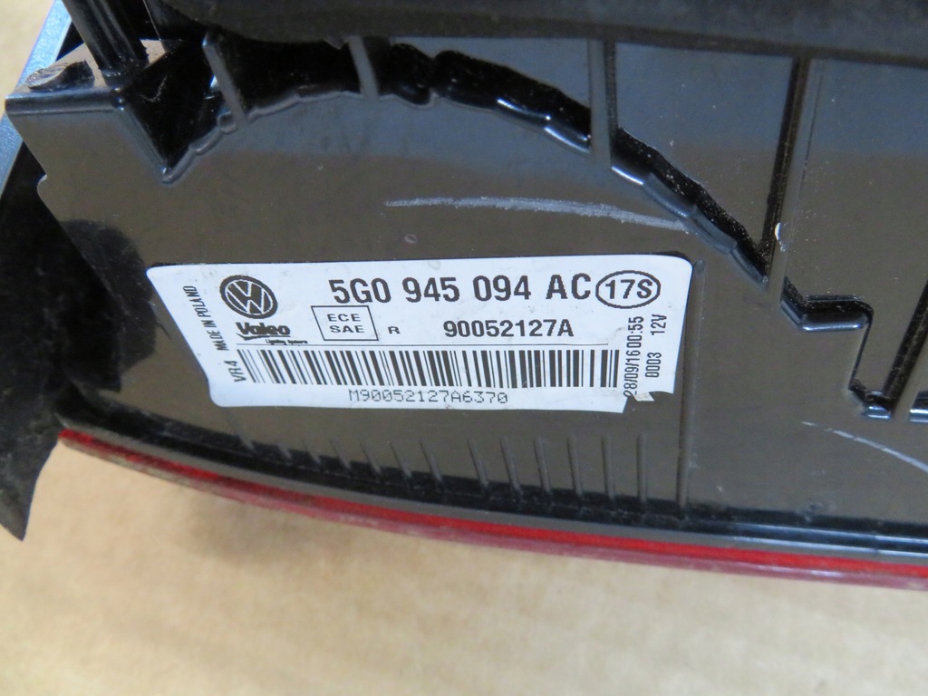 фото №13, Vw golf 7 vii 12- лампа правая w крышка 5g0945094ac