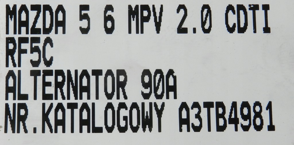 Генератор 90a mazda 5 6 2.0d citd rf5c a3tb4981 Недорого
