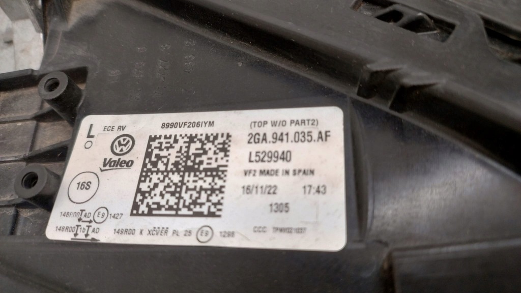 фото №4, Лампа левая перед vw t-roc lift 2ga941035af