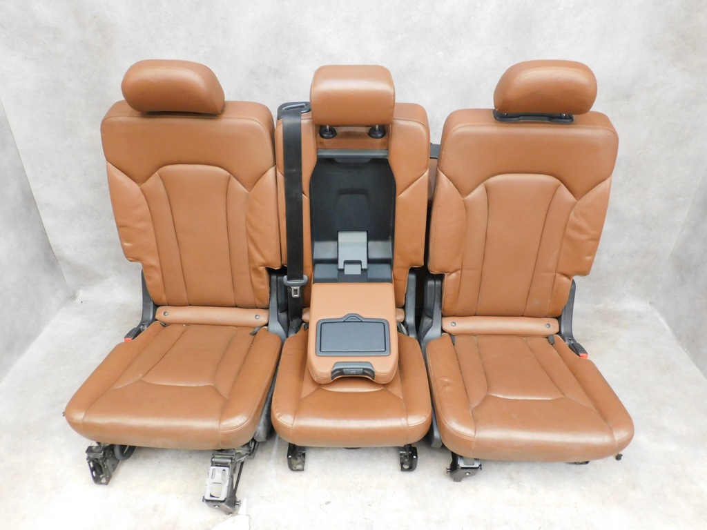 фото №14, Audi q7 4m сиденья заднее сиденье обшивки коричневые 7 человек