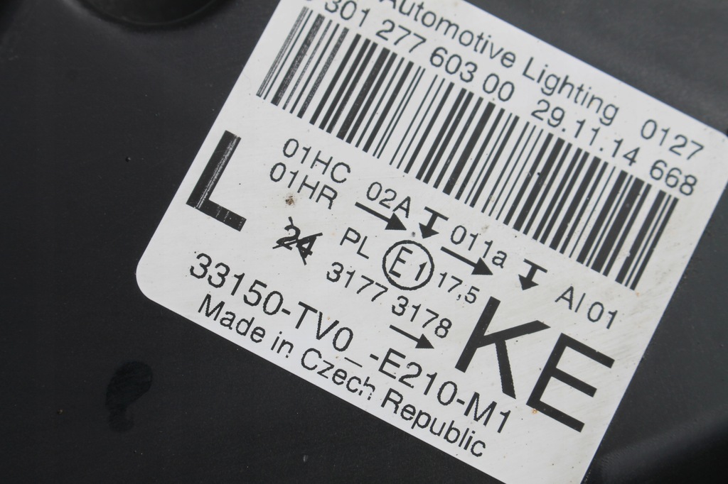 фото №14, Лампа фара левый перед передний honda civic ix 11-14