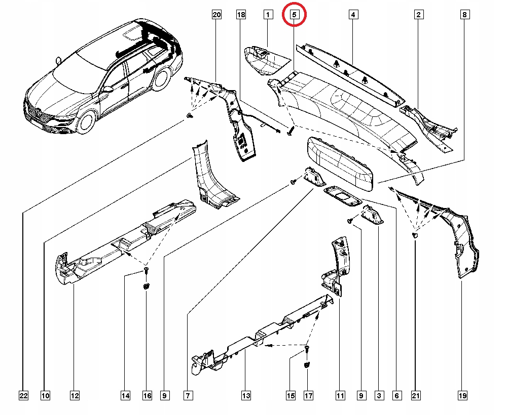 фото №13, Talisman kombi nowa оббивка пластик корпус кришки багажника оригінал