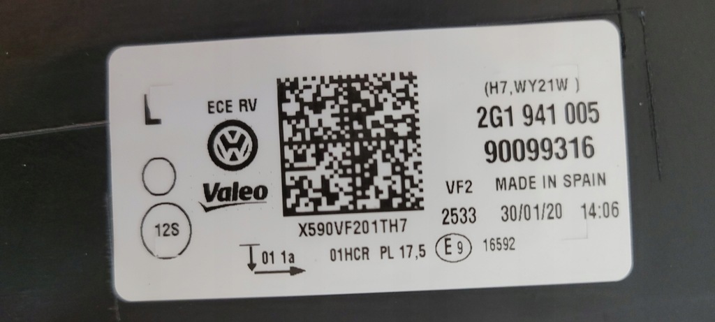 фото №10, Лампа левая обычная перед vw polo 2g1 vi 2017-