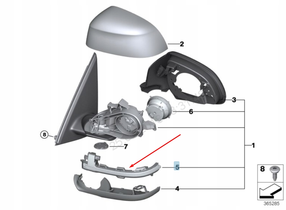 Bmw x3 f25 левая зеркало поворотник 63137291217 2016 Цена