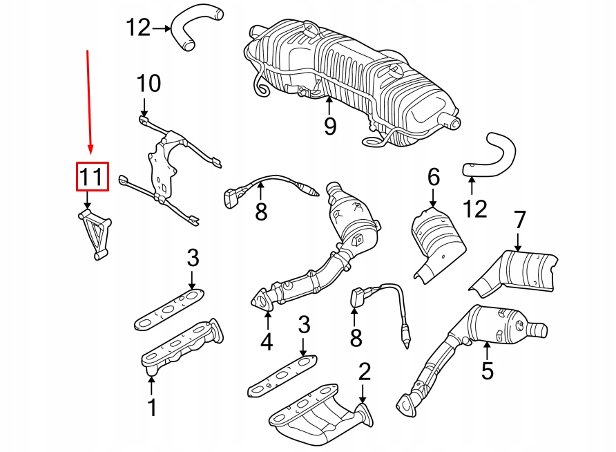 Porsche boxster 986 адаптер кронштейн глушителя 99611122300 оригинальный с Разборки