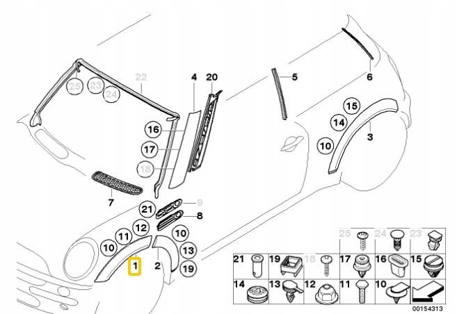 фото №14, Защита подкрылок перед левая bmw r50 r52 r53 cooper
