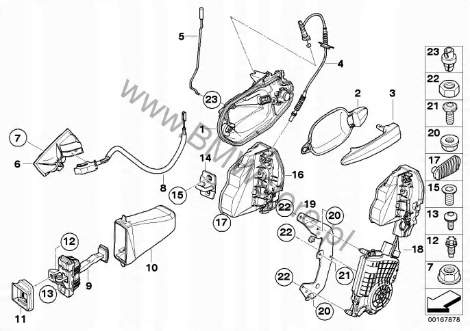 фото №12, Bmw e60 e61 lci основа кронштейн ручка вкладка ліва перед комфорт 7169173
