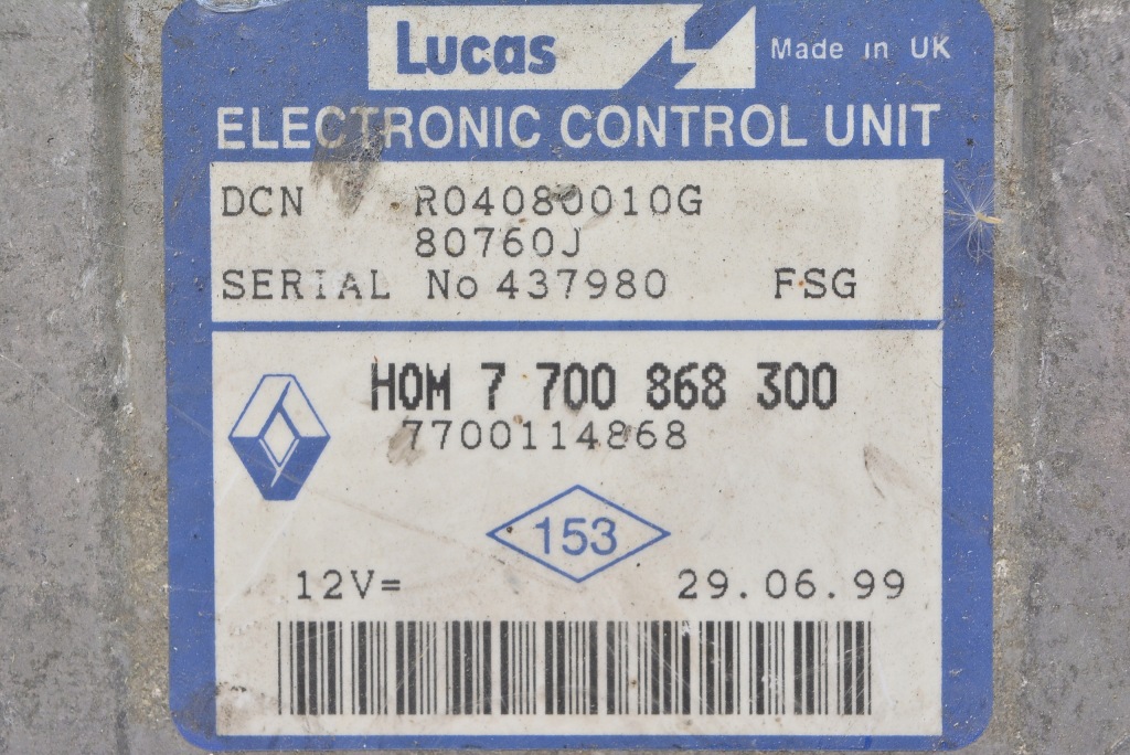 фото №2, Бортовий комп'ютер kangoo 7700868300 7700114868 r04080010g