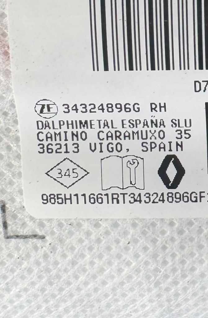 Подушка повітряна подушка безпеки сидіння правого renault austral 985h11661r Недорого