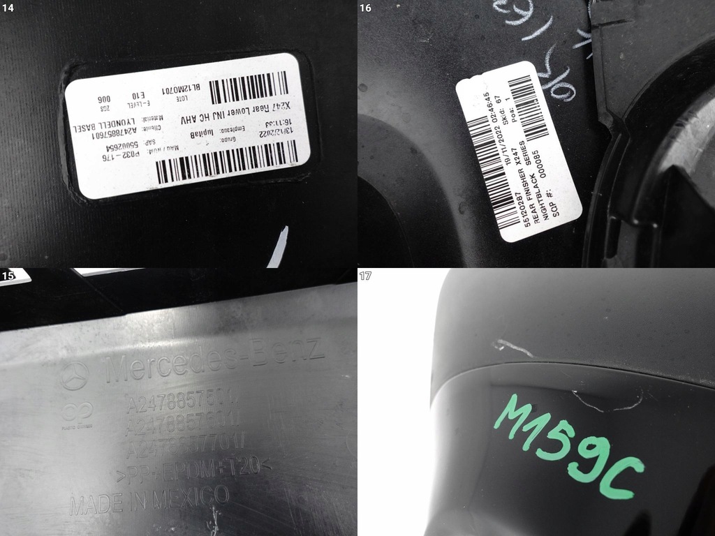 фото №12, Mercedes glb x247 19- спойлер молдинг накладка w бампер задня