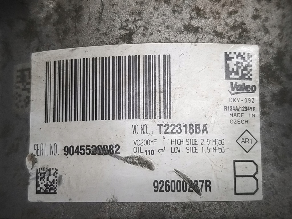 фото №11, Компресор кондиціонера dacia sandero ii clio v 1.0 sce b4de411 926000287r