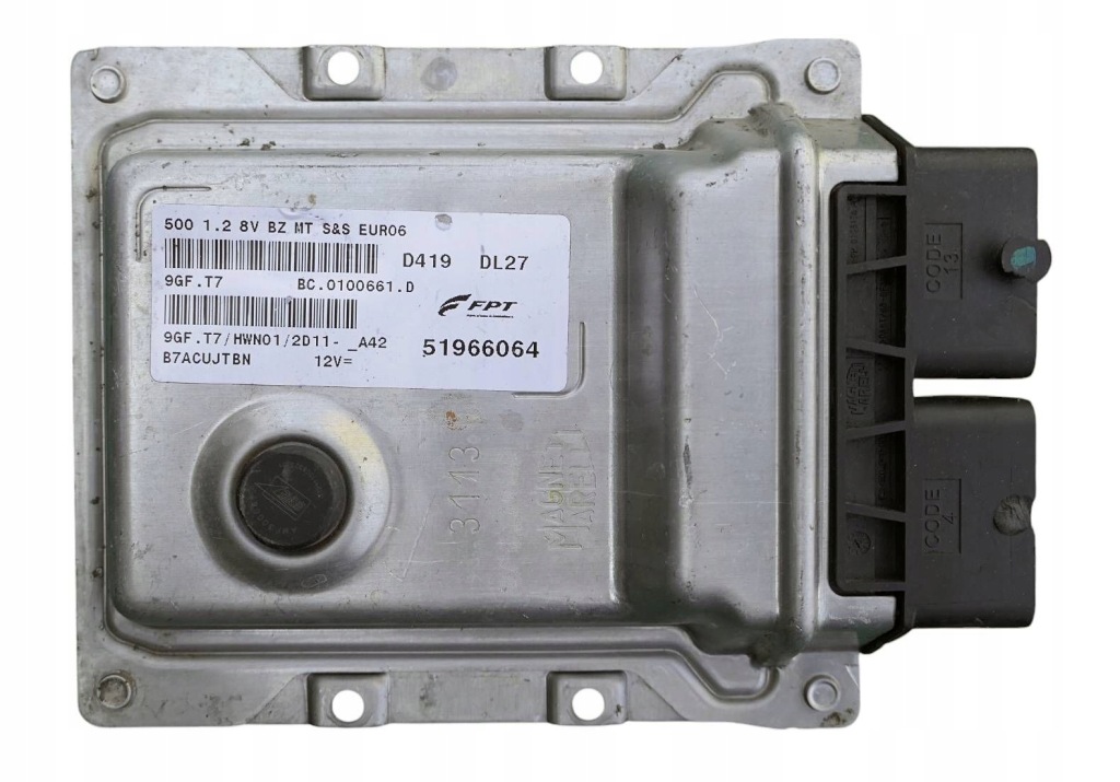 фото №1, Блок управления / модуль ecu fiat 500 bc0100661d 51966064 9gf.t7 программирование