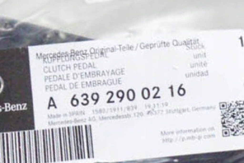 фото №10, Mercedes benz vito w639 педаль сцепления новый оригинальный a6392900216