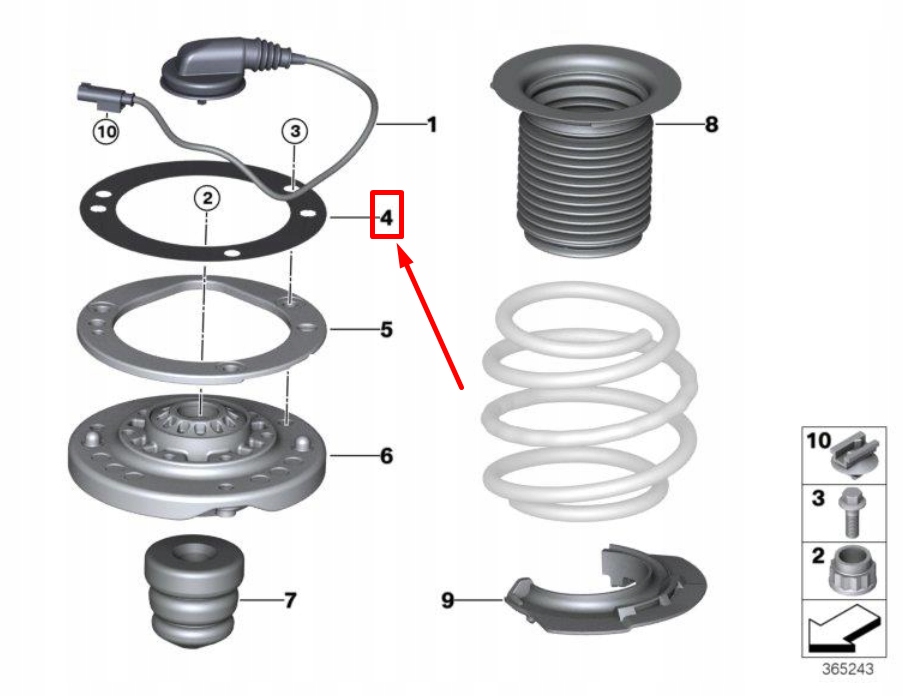 фото №11, Bmw 4 cabrio f33, f83 амортизатор капота кронштейн gasket 7854446 31307854446