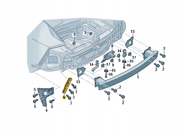 фото №1, Напрямна заднього бампера права внутрішній audi a7