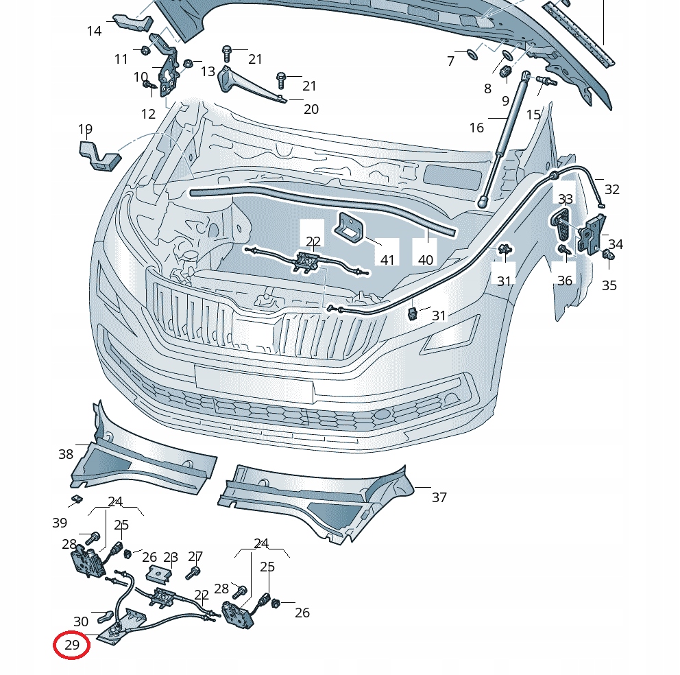 фото №9, Засов с тросы замка капот двигателя skoda kodiaq 2017-24 565823529a