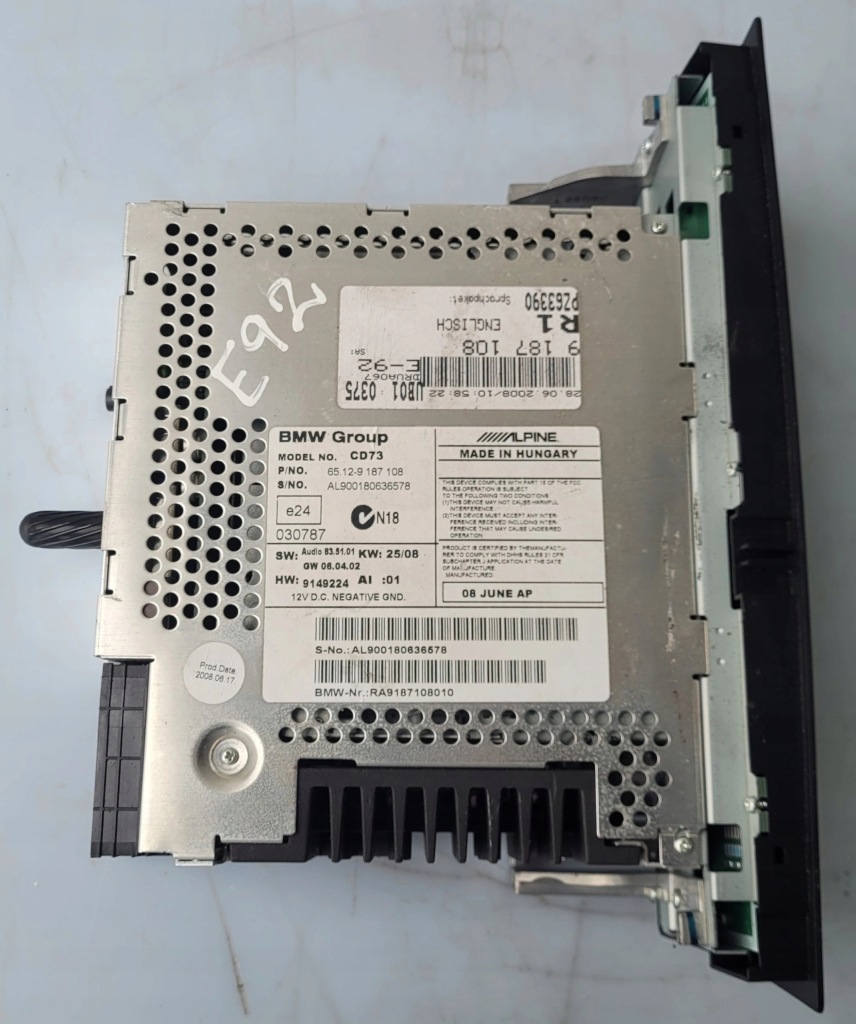 Радіо радіопрогравач bmw e90 e91 e92 9187108 Ціна