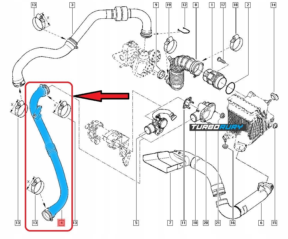 Купить Шланг труба пабтрубок  turbo интеркулер renault megane ii 1.5 dci 8200533986