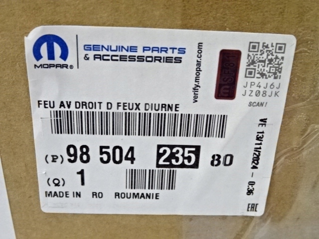 Peugeot 2008 ii lift лампа движение dziennej led правая противотуманная фара nowa Оригинал