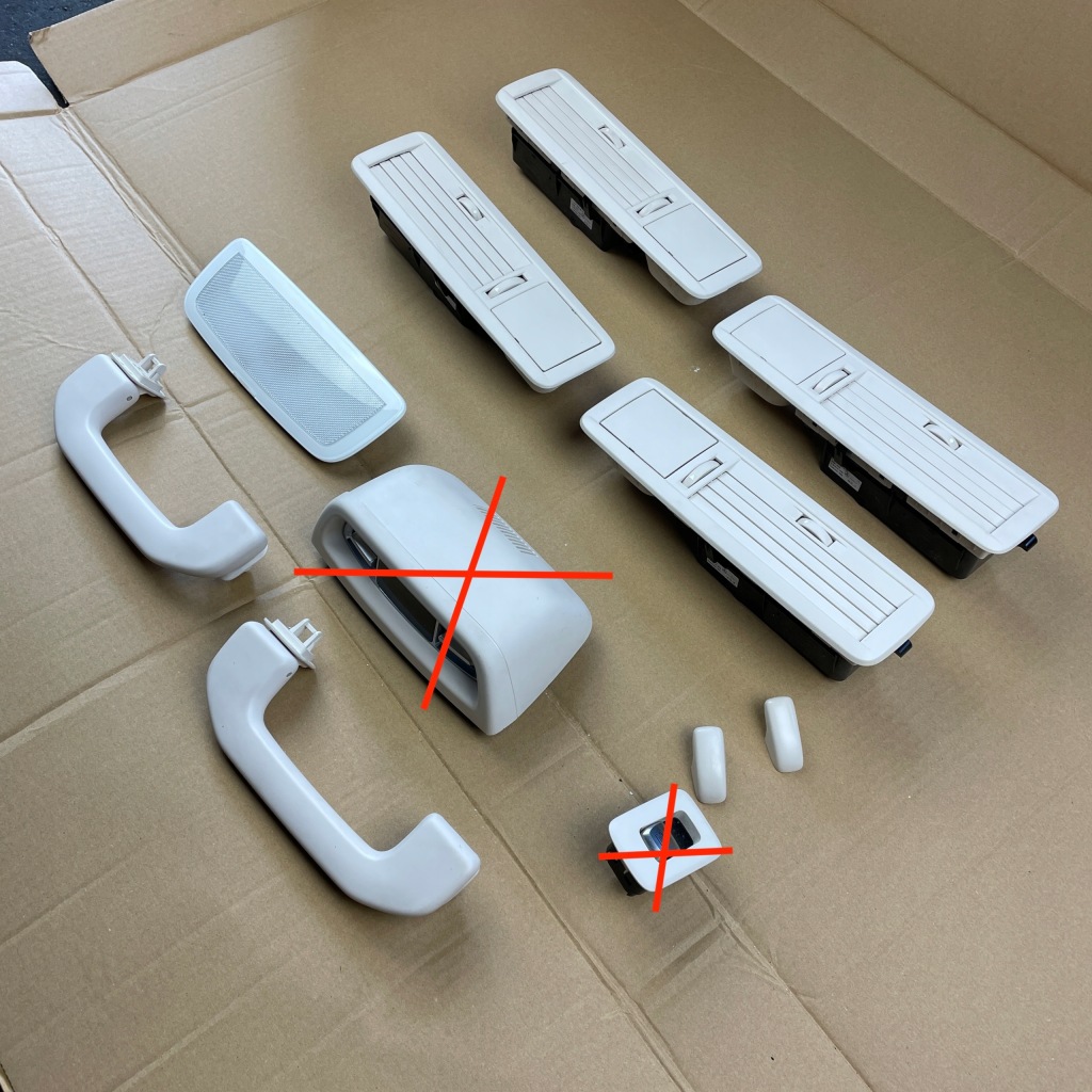 Mercedes w447 v klasa ручки повітроводи ґрати лампа обшивки стелі світлий Зі Шроту