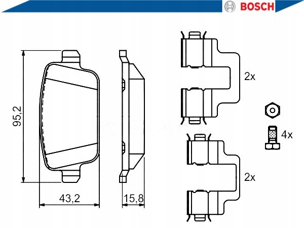 фото №4, Тормозные колодки тормозные ford задняя mondeo 07- bosch