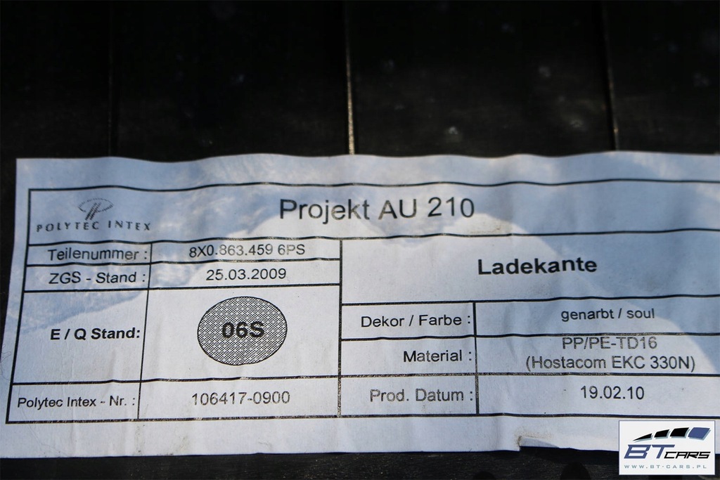 фото №9, Audi a1 багажник обшивка + килимок 8x3867761a 8x3867762a 8x0863459 8x0861475 8