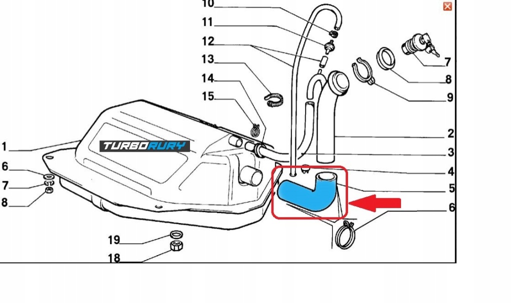 Шланг труба заливної пального fiat 126p 600 650 700 Зі Шроту