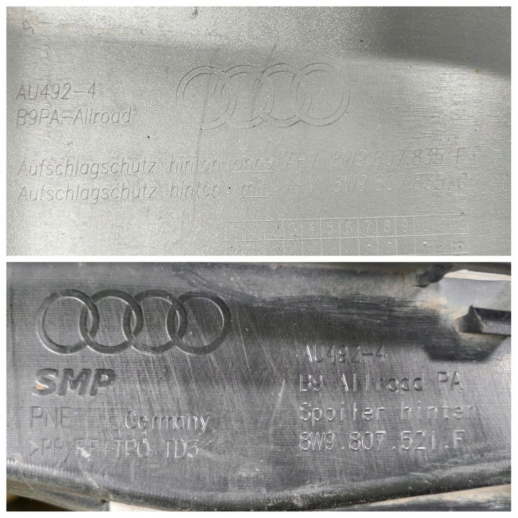 фото №12, Audi a4 b9 allroad lift 2020- спойлер дифузор задня 8w9807521f