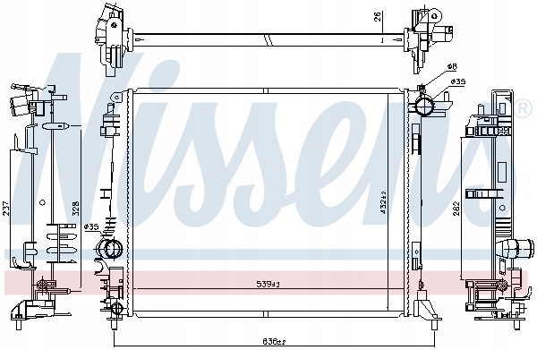 Nissens 606473 радиатор, система охлаждение двигателя Цена