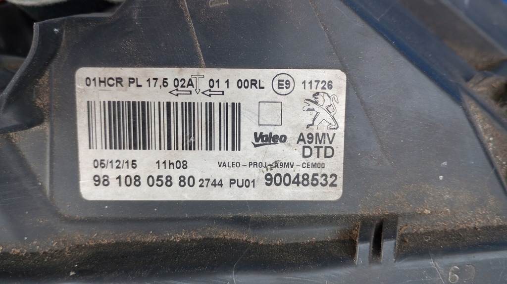 фото №16, Лампа правий перед eu 9810805880 лінза peugeot 208 lift