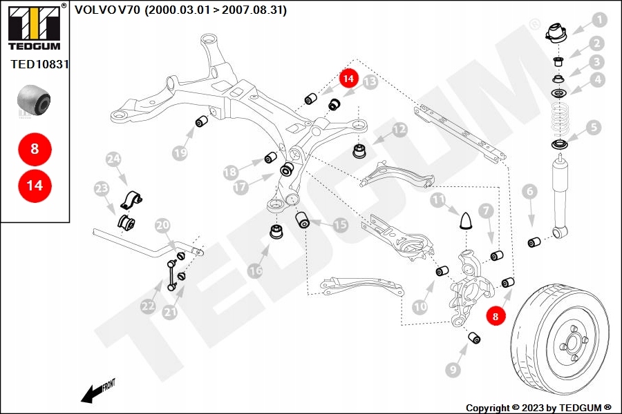 фото №11, Tedgum ted10831 подшипниковый узел, рычаг