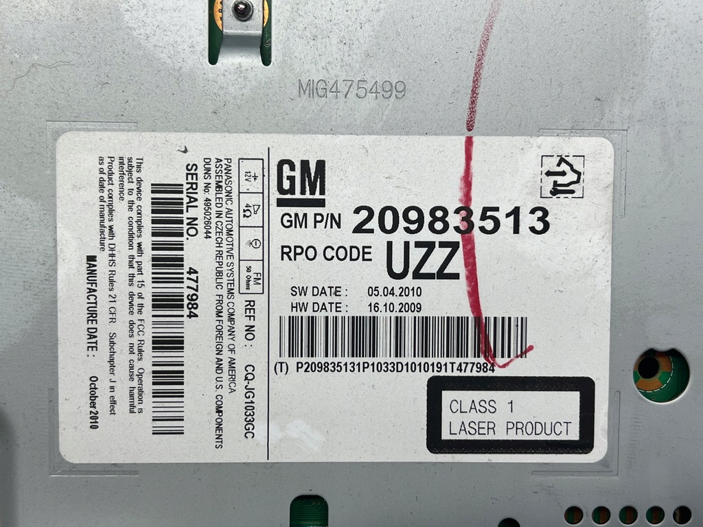 фото №8, Opel meriva b astra j iv insignia a радио заводской cd400 20983513 uzz