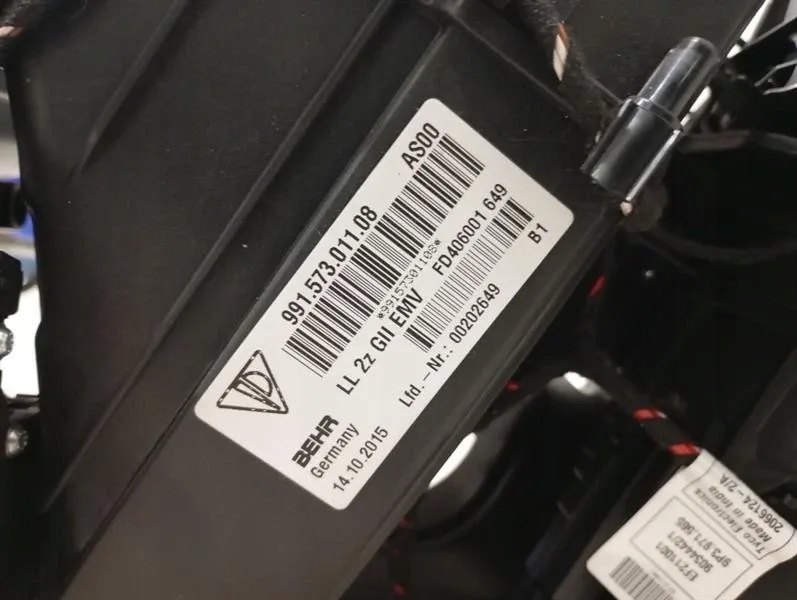 Porsche cayman 981 gt4 heater blower 99157301108 lhd двигун Оригінал