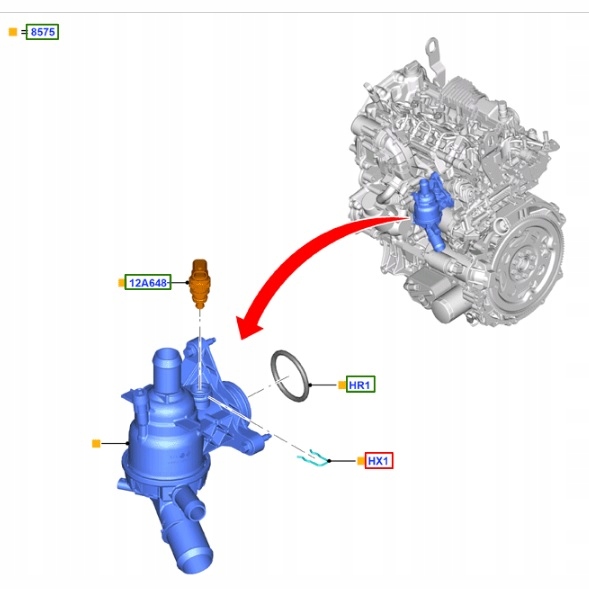 фото №11, Термостат transit / turneo custom 19- 2.0 ecoblue _ 2383556 _ kk2q-9k478-ca