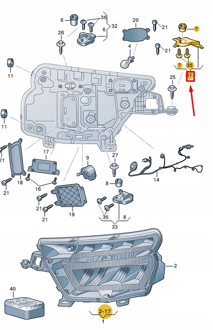 фото №2, Skoda scala left сторона фара крепление element 658941225