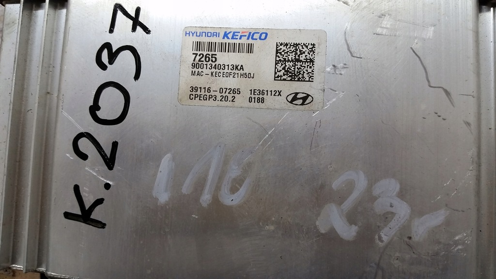 фото №6, Hyundai i10 iii 23r 1.0b бортовой компьютер двигателя 39116-07155