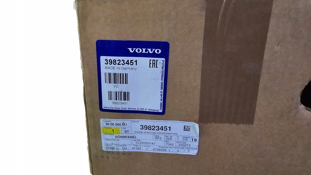 фото №9, Обивка обшивка дверь левый перед volvo v60 i s60 ii 39823451 31366168 new