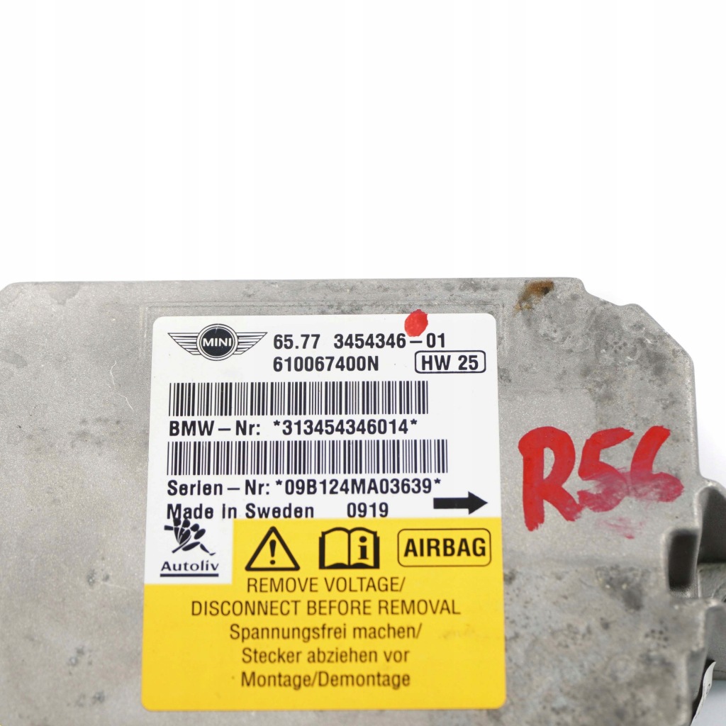 Mini cooper r55 r56 r58 r60 r61 модуль датчик подушок подушка безпеки 3454346 Оригінал