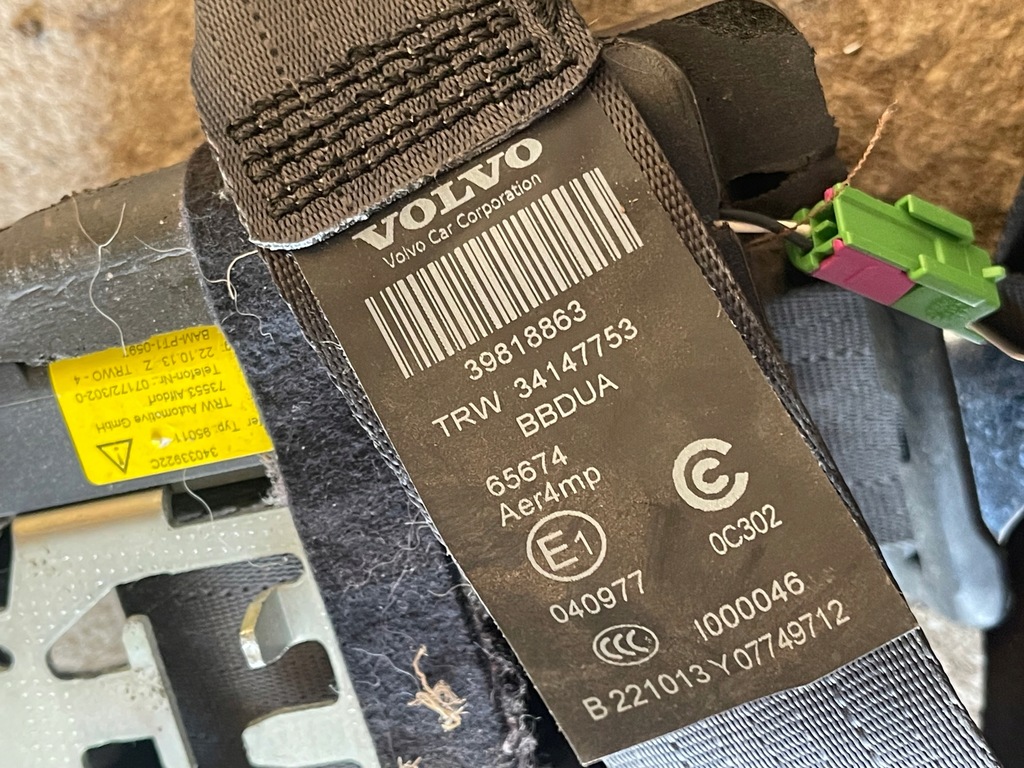 фото №3, Volvo xc60 i pas безпеки правий задня задній 2 ряд 39818863