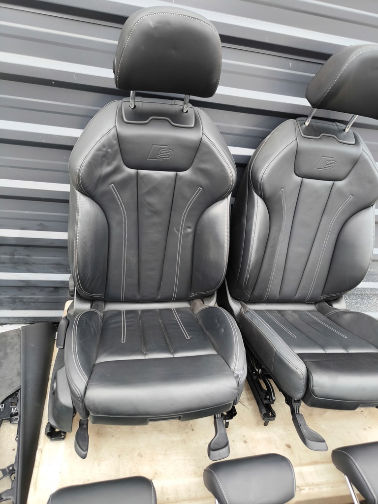 фото №10, Сиденье сиденья кожа комплект s line audi a4 b9 белый nić с подогревом !!!